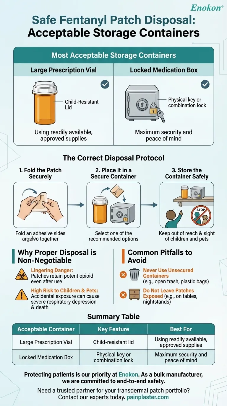 フェンタニル・パッチの廃棄に適した保管容器の例とは？安全で確実な方法 ビジュアルガイド
