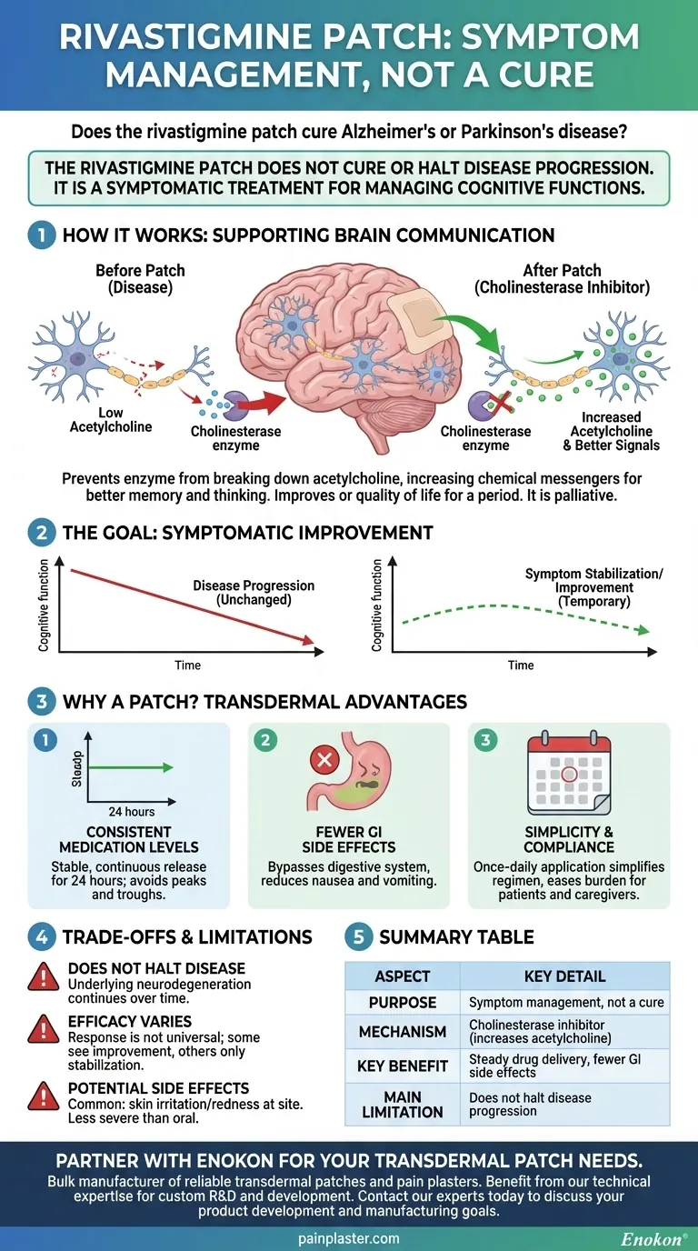 O adesivo de rivastigmina cura a doença de Alzheimer ou de Parkinson?Compreender o seu papel na gestão dos sintomas Guia Visual