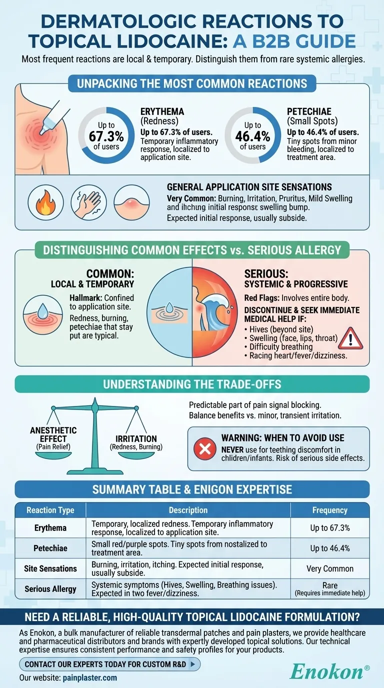 リドカイン外用剤に対する最も頻度の高い皮膚反応は何ですか？一般的な皮膚反応の特定 ビジュアルガイド