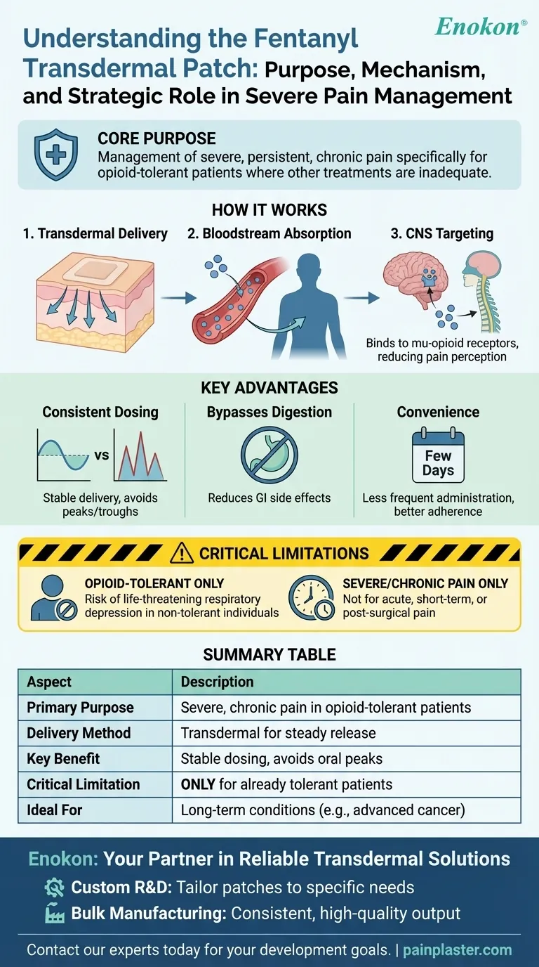 ما الغرض من لصقة الفنتانيل عبر الجلد؟إدارة الألم المزمن بأمان وفعالية دليل مرئي