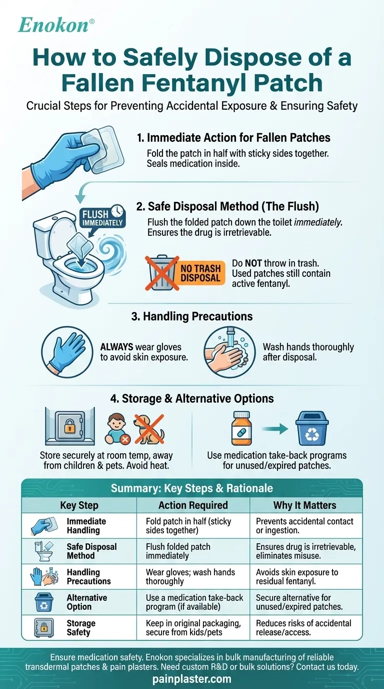 フェンタニルパッチが剥がれた場合、どのように処分すべきか？安全な廃棄で大切な人を守る ビジュアルガイド
