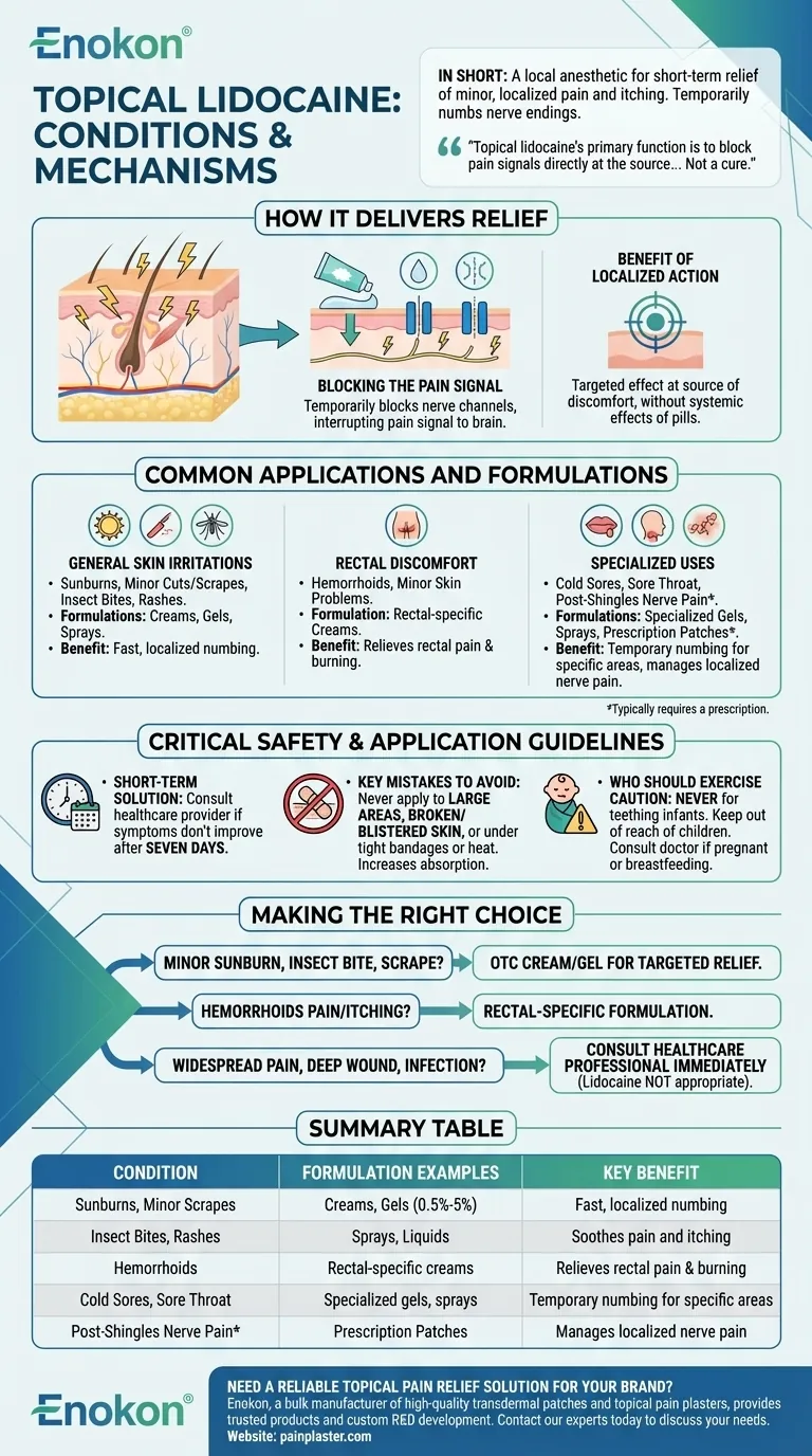 局部利多卡因可用于哪些情况？缓解疼痛、瘙痒等症状 图解指南