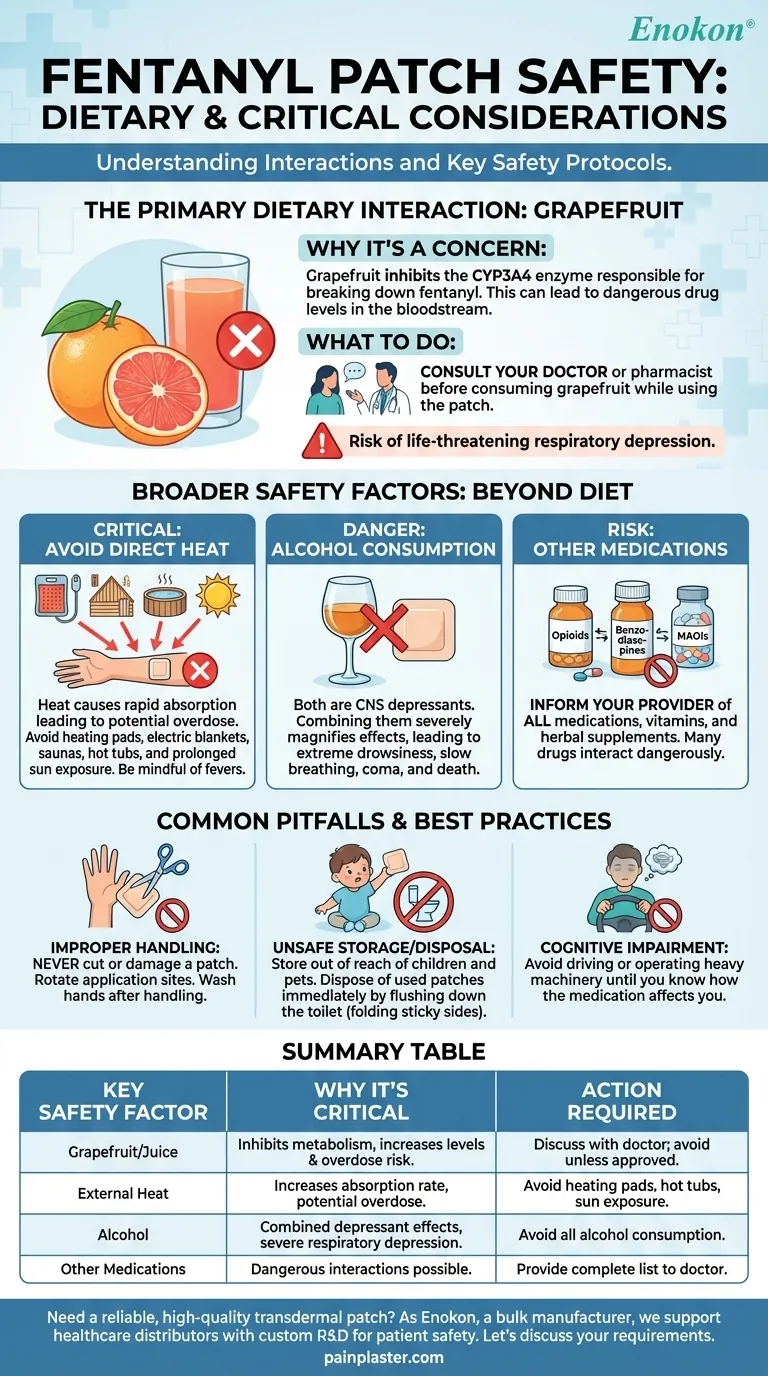 Que considerações dietéticas existem para os utilizadores de adesivos de fentanilo?Principais interações alimentares e conselhos de segurança Guia Visual