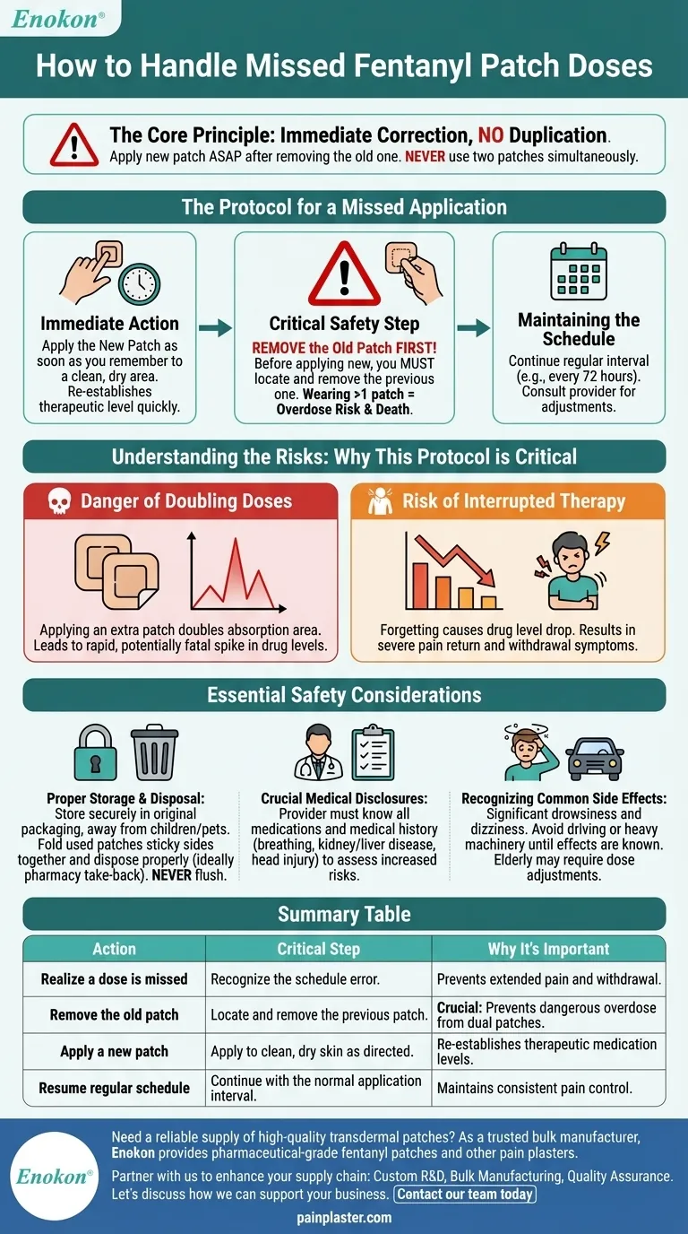 フェンタニルパッチの投与漏れはどう対処すべきか？リスクを避けるための安全管理のヒント ビジュアルガイド