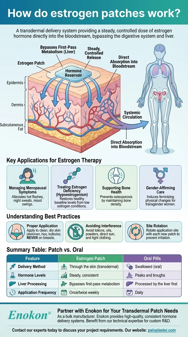 Comment fonctionnent les patchs d'œstrogènes ?Guide de l'hormonothérapie transdermique Guide Visuel