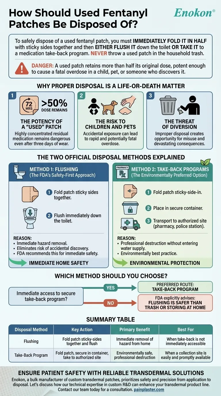 How should used fentanyl patches be disposed of? A Critical Guide to Prevent Tragedy Visual Guide
