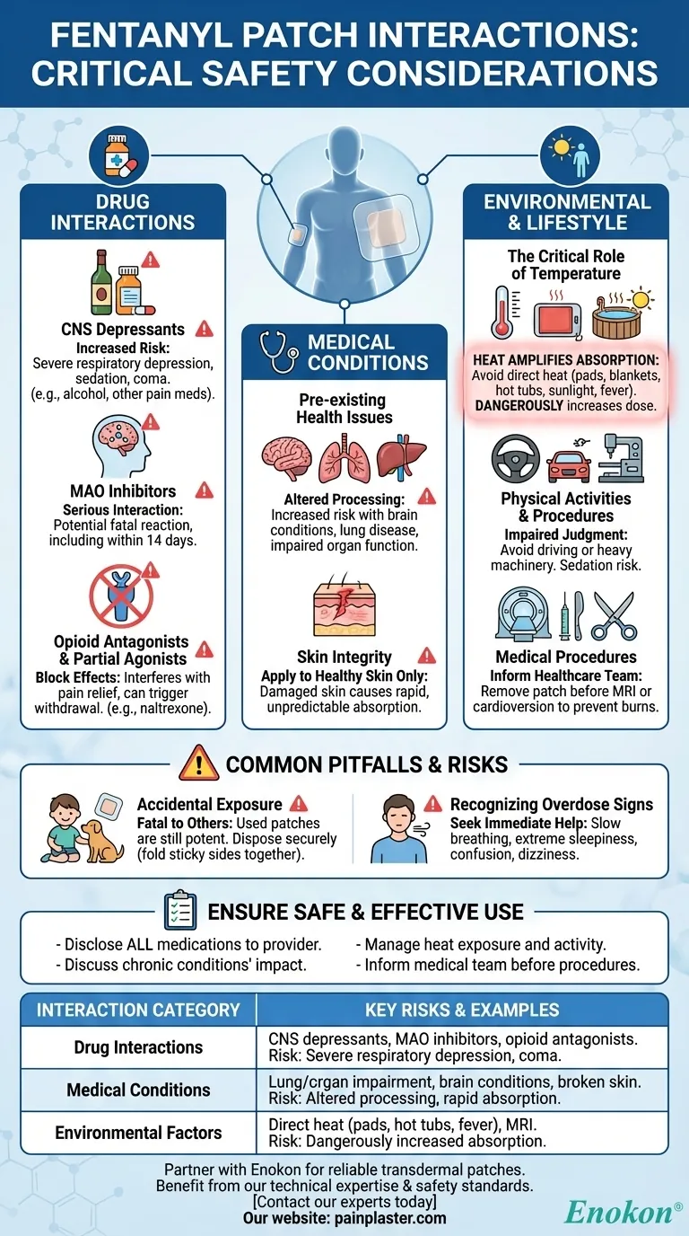 Quelles sont les interactions à prendre en compte lors de l'utilisation du patch de fentanyl ?Principaux risques et conseils de sécurité Guide Visuel