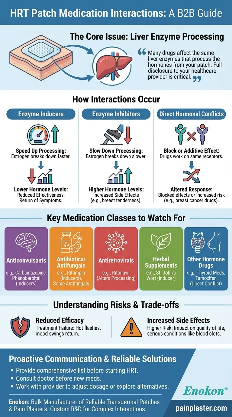 Какие лекарства взаимодействуют с пластырями HRT?Ключевые взаимодействия лекарств и образа жизни Визуальное руководство