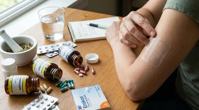 HRTパッチと相互作用する薬は?主な薬物と生活習慣の相互作用の説明