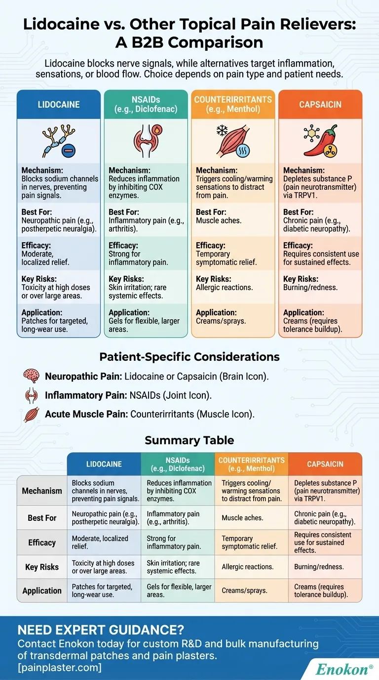 ¿En qué se diferencia la lidocaína de otros analgésicos tópicos?Principales diferencias y mejores usos Guía Visual