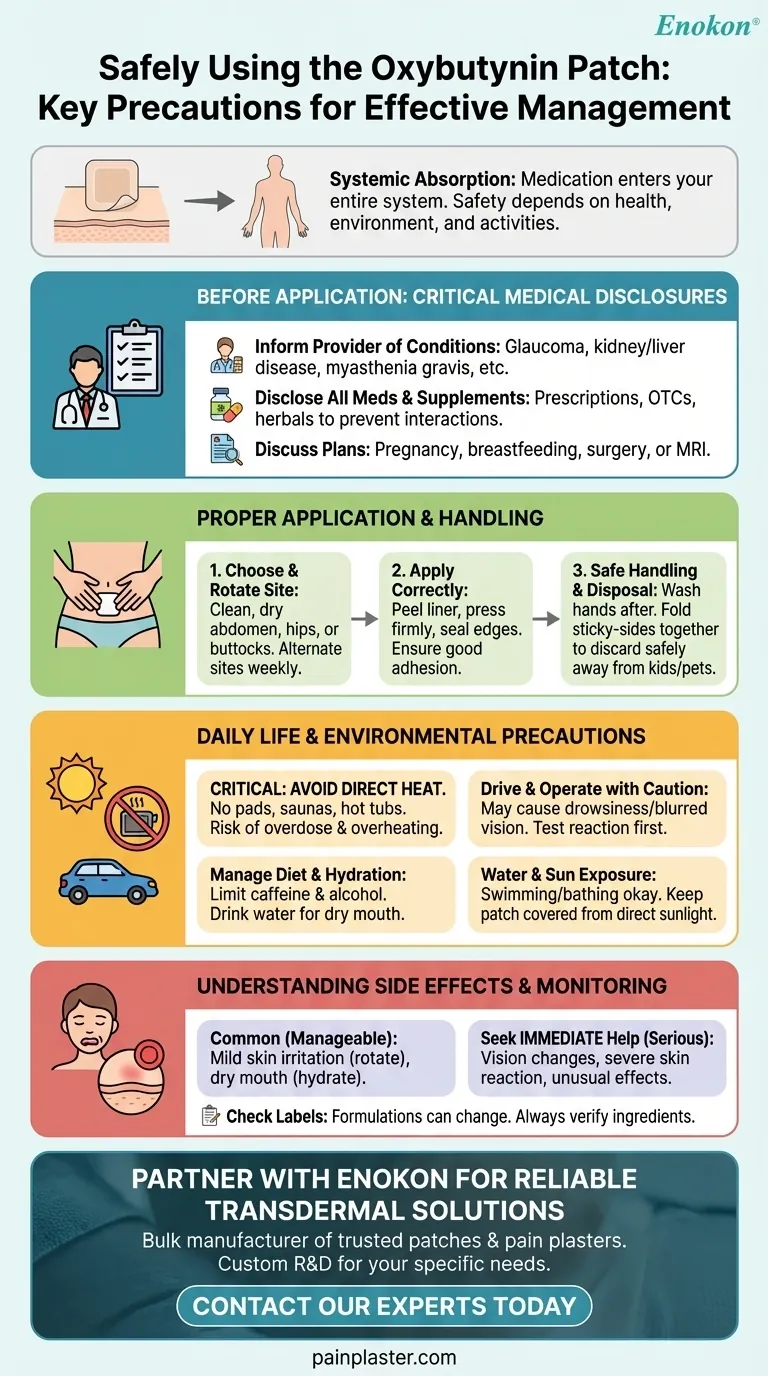 Que precauções devem ser tomadas durante a utilização do adesivo de oxibutinina?Dicas de segurança essenciais para uma utilização óptima Guia Visual