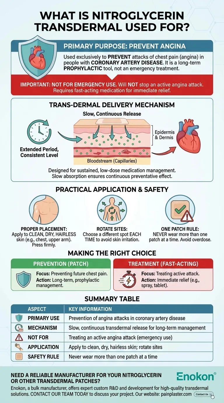 Para que é utilizada a nitroglicerina transdérmica?Prevenir a angina com administração controlada de medicamentos Guia Visual