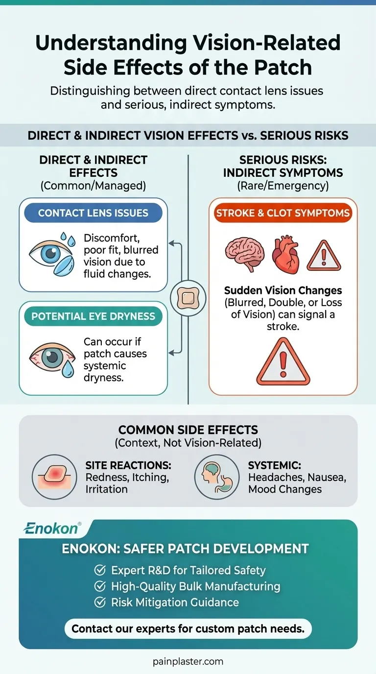 Quais os efeitos secundários relacionados com a visão que o adesivo pode causar?Proteja os seus olhos com uma utilização informada Guia Visual