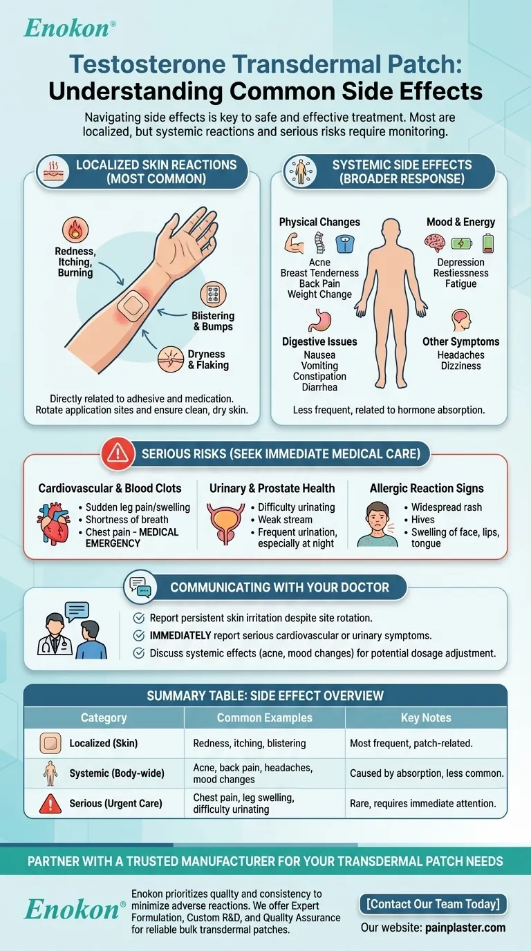 Quais são os efeitos secundários mais comuns do adesivo transdérmico de testosterona?Principais riscos e soluções Guia Visual