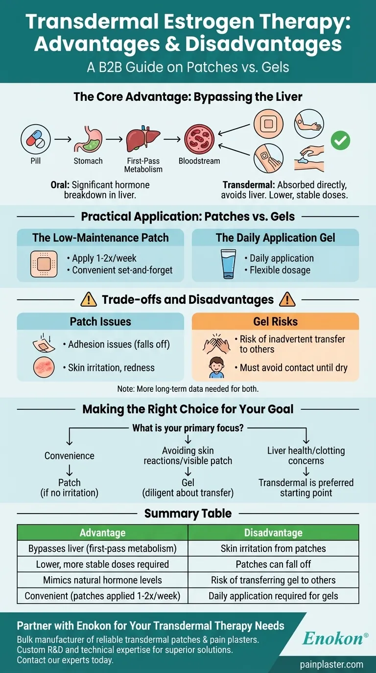¿Cuáles son las ventajas y los inconvenientes de la terapia transdérmica con estrógenos?Claves para elegir mejor la THS Guía Visual