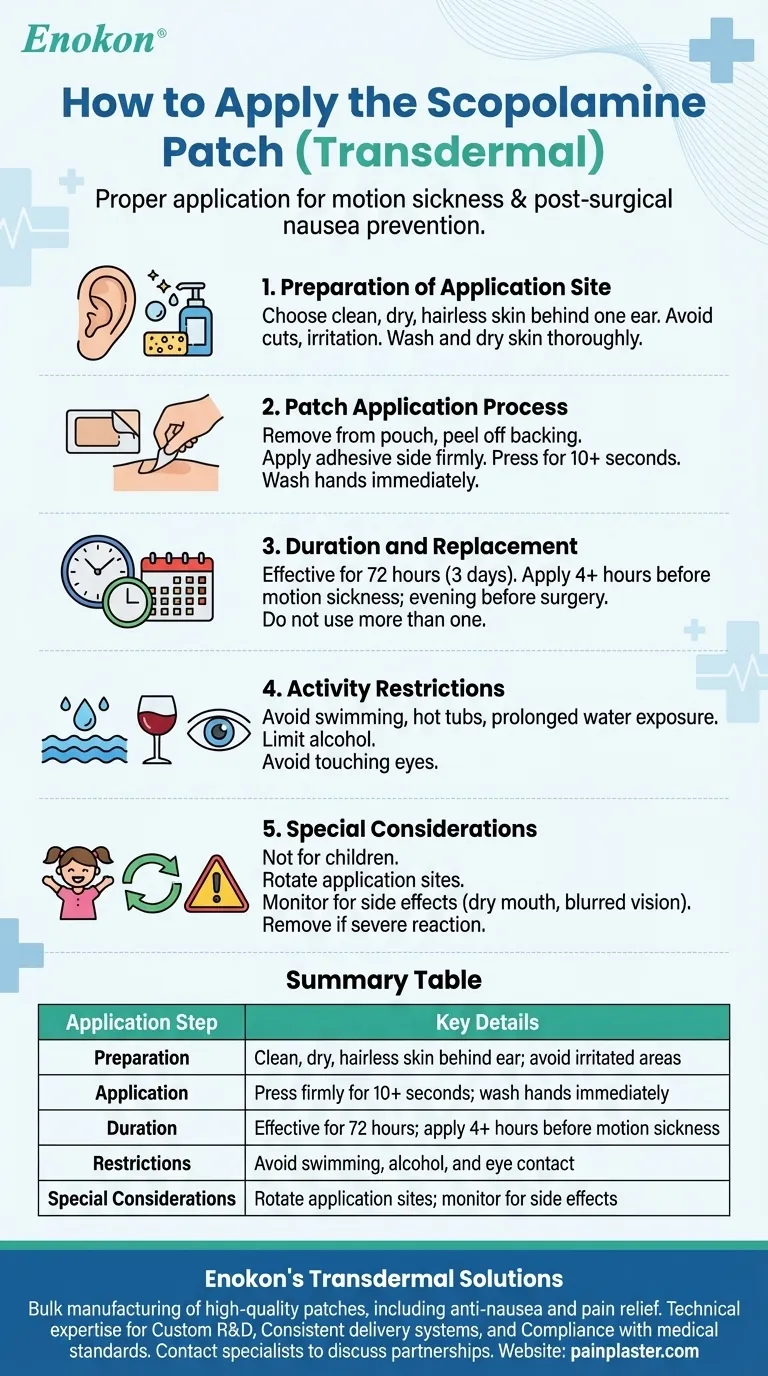 Como é que o adesivo de escopolamina deve ser aplicado?Um guia passo-a-passo para uma utilização segura e eficaz Guia Visual