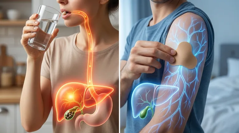 経口ホルモン療法と経皮ホルモン療法では、なぜ胆嚢疾患に対する効果が異なるのでしょうか?主な違いの説明