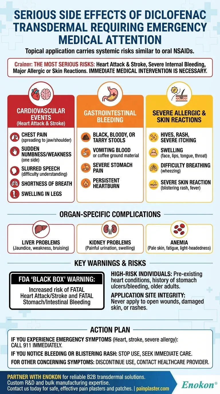 透皮双氯芬酸有哪些需要紧急就医的严重副作用？ 图解指南