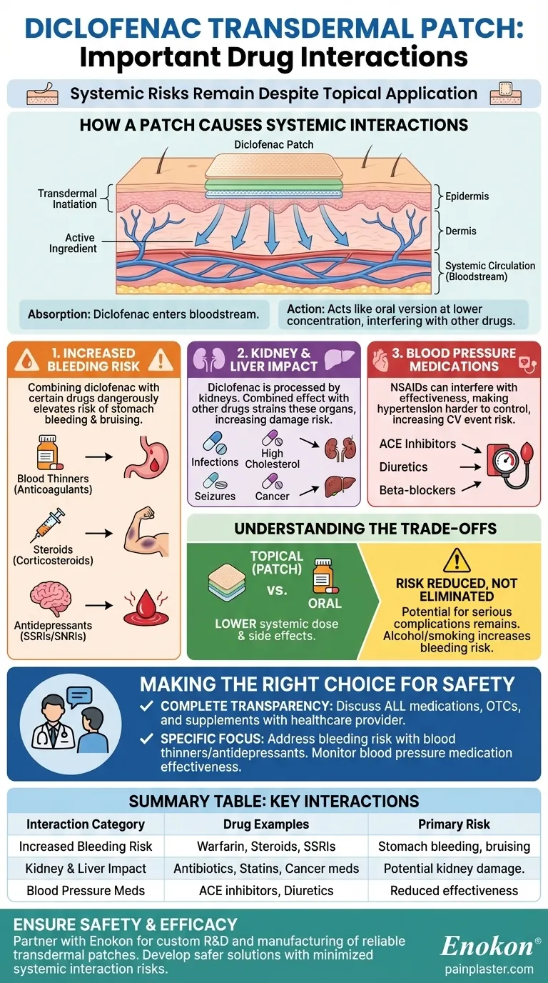 ジクロフェナク経皮吸収との重要な薬物相互作用とは？主なリスクと解決策 ビジュアルガイド