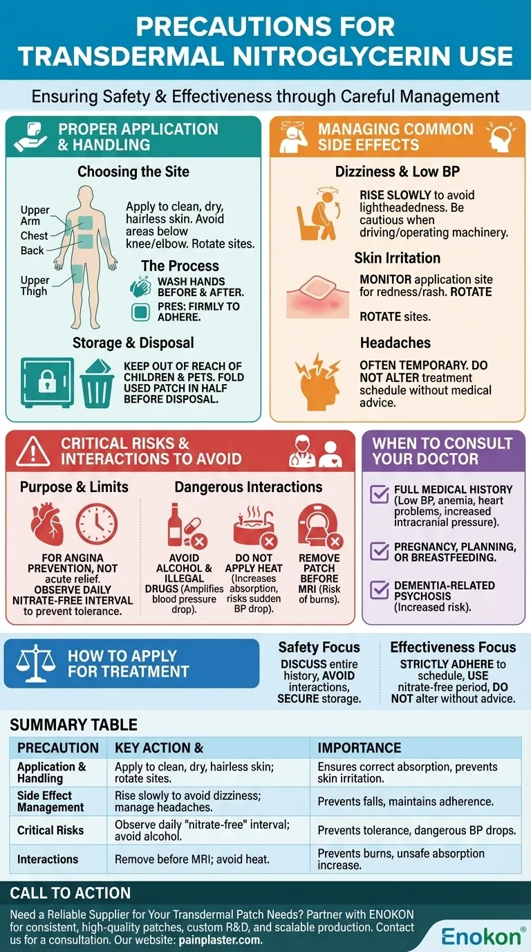 Какие меры предосторожности следует соблюдать при использовании трансдермального нитроглицерина?Основные советы по безопасности для эффективного использования Визуальное руководство
