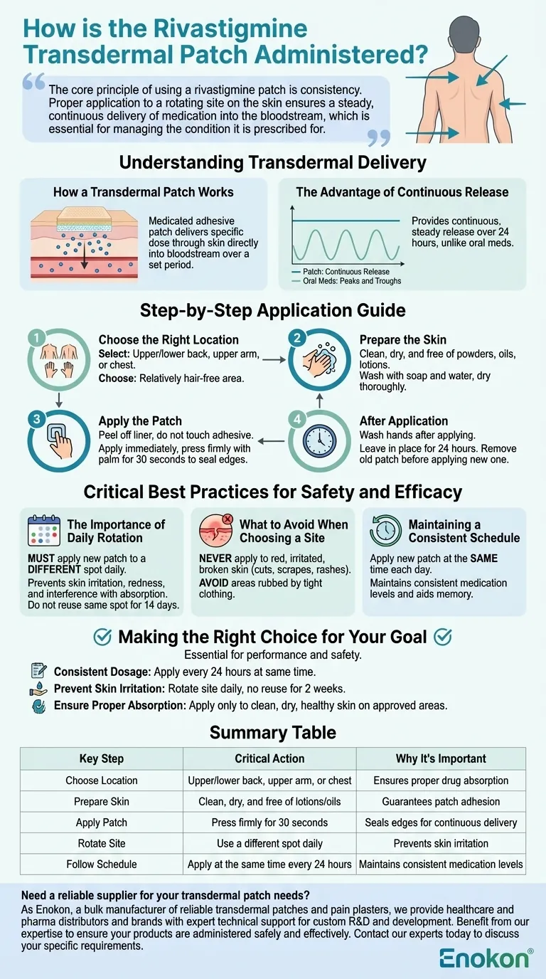 リバスチグミン経皮パッチの投与方法は？安全な使用のためのステップバイステップガイド ビジュアルガイド