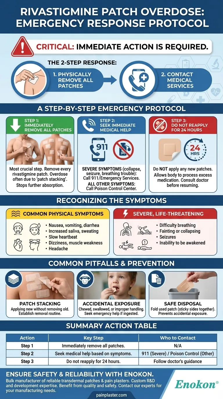 リバスチグミンパッチの過剰摂取の場合はどうすればよいですか？当面の手順と安全のためのヒント ビジュアルガイド