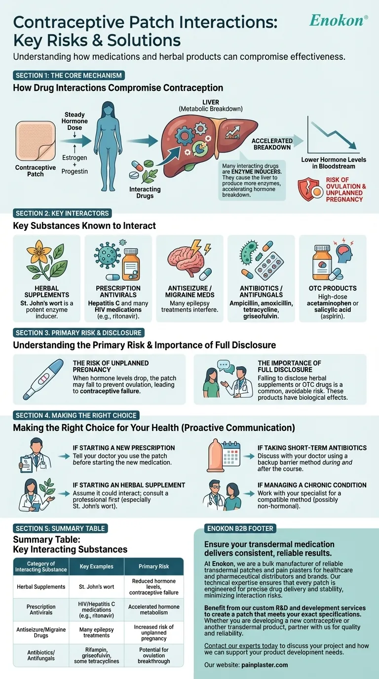 哪些药物或草药产品可能会与避孕贴发生相互作用？避免这些风险组合 图解指南