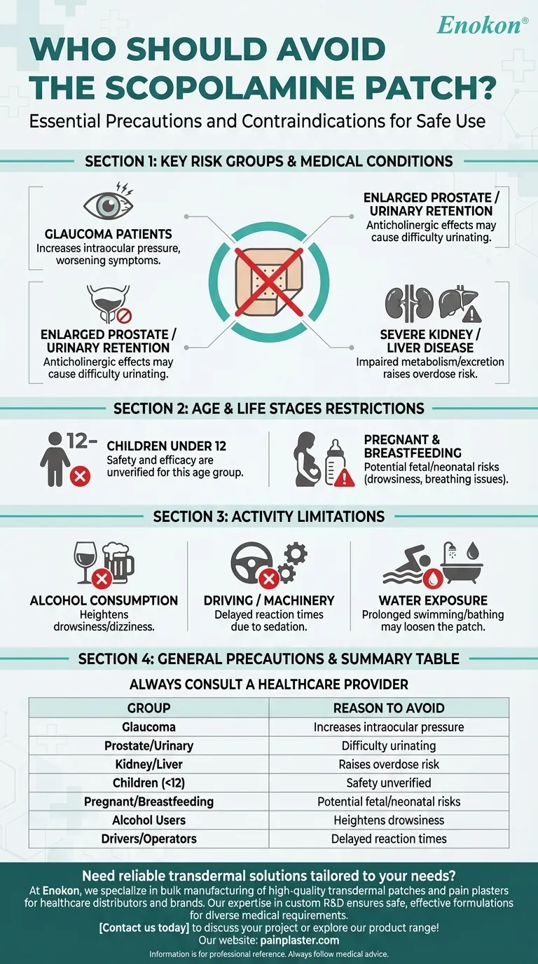 Who should avoid using the scopolamine patch? Key Risks & Safety Guidelines Visual Guide