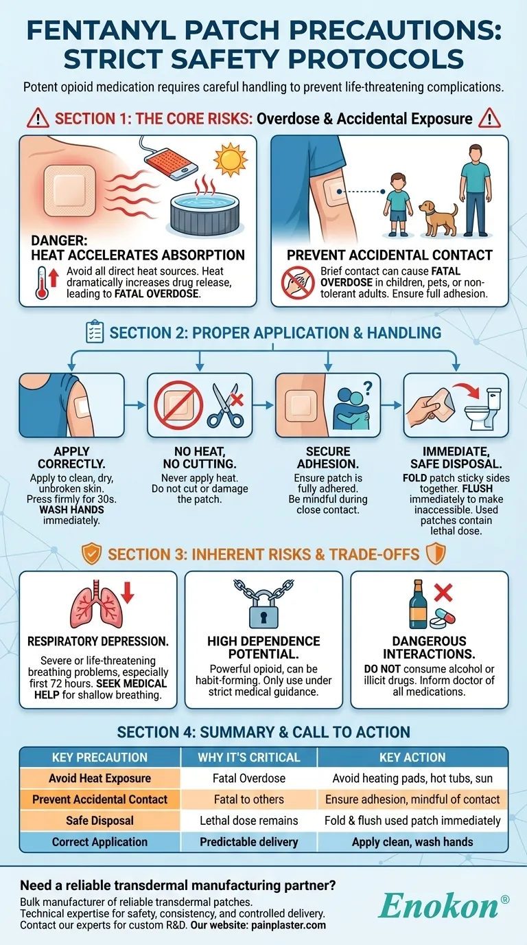 ما الاحتياطات التي ينبغي اتخاذها عند استخدام لصقات الفنتانيل؟دليل السلامة الأساسية للمرضى ومقدمي الرعاية دليل مرئي