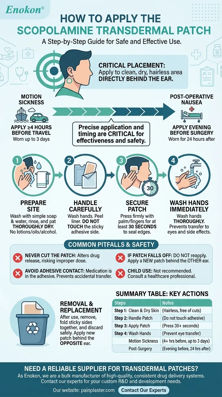 Como é que o adesivo transdérmico de escopolamina deve ser aplicado?Um guia passo-a-passo para uma utilização segura e eficaz Guia Visual