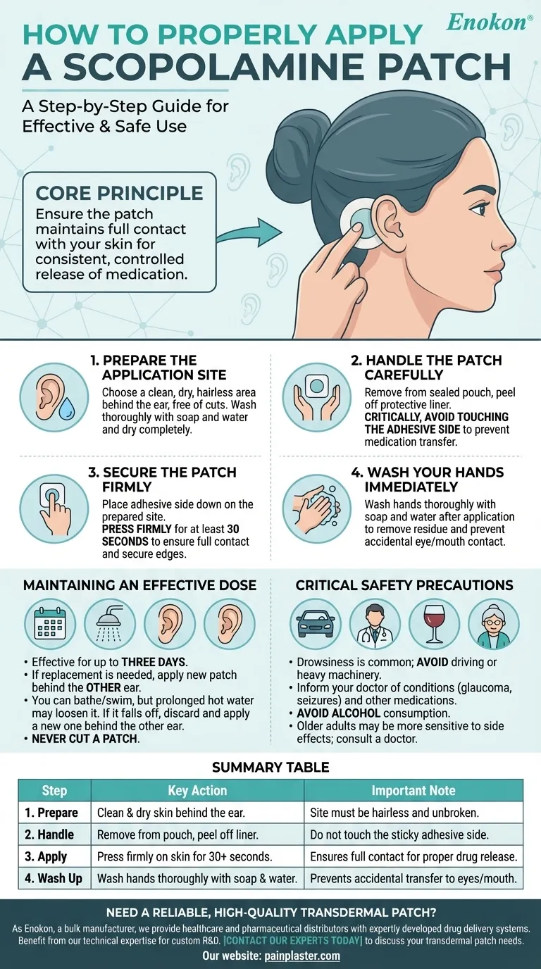 如何正确使用东莨菪碱贴片？确保安全有效地使用 图解指南