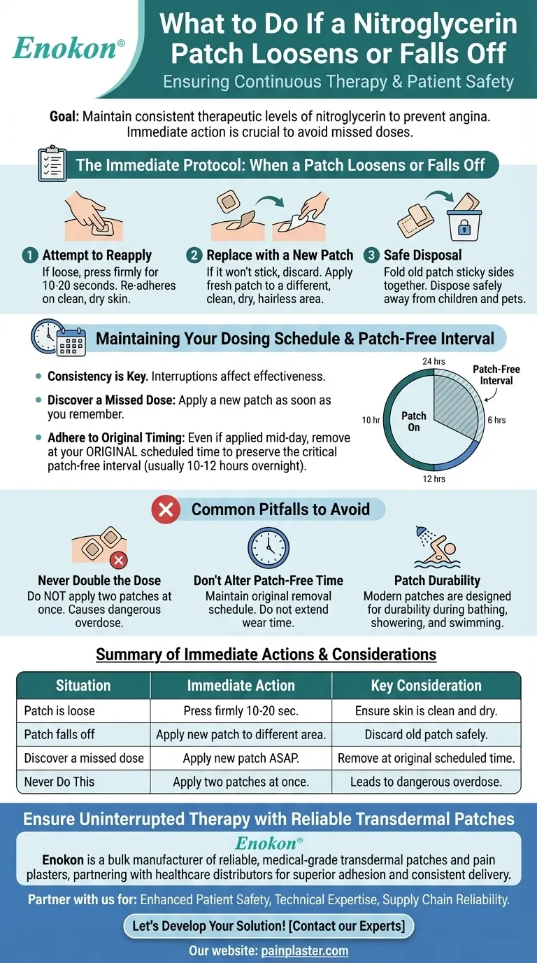 ニトログリセリンパッチが緩んだり剥がれたりした場合はどうすればよいですか？クイックフィックスと安全のヒント ビジュアルガイド