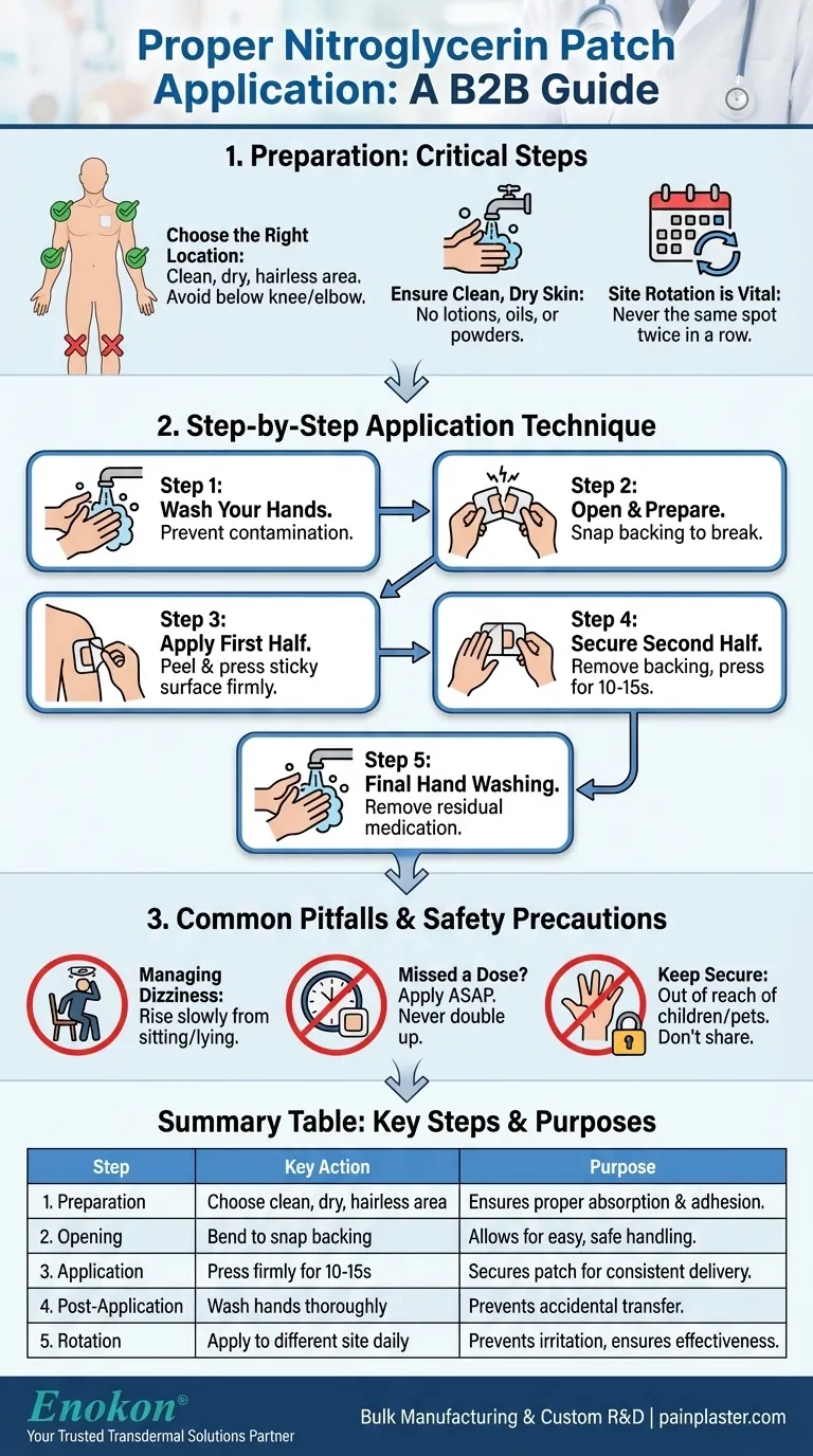 ニトログリセリンパッチを正しく貼るための手順とは？安全で効果的な使用のために ビジュアルガイド