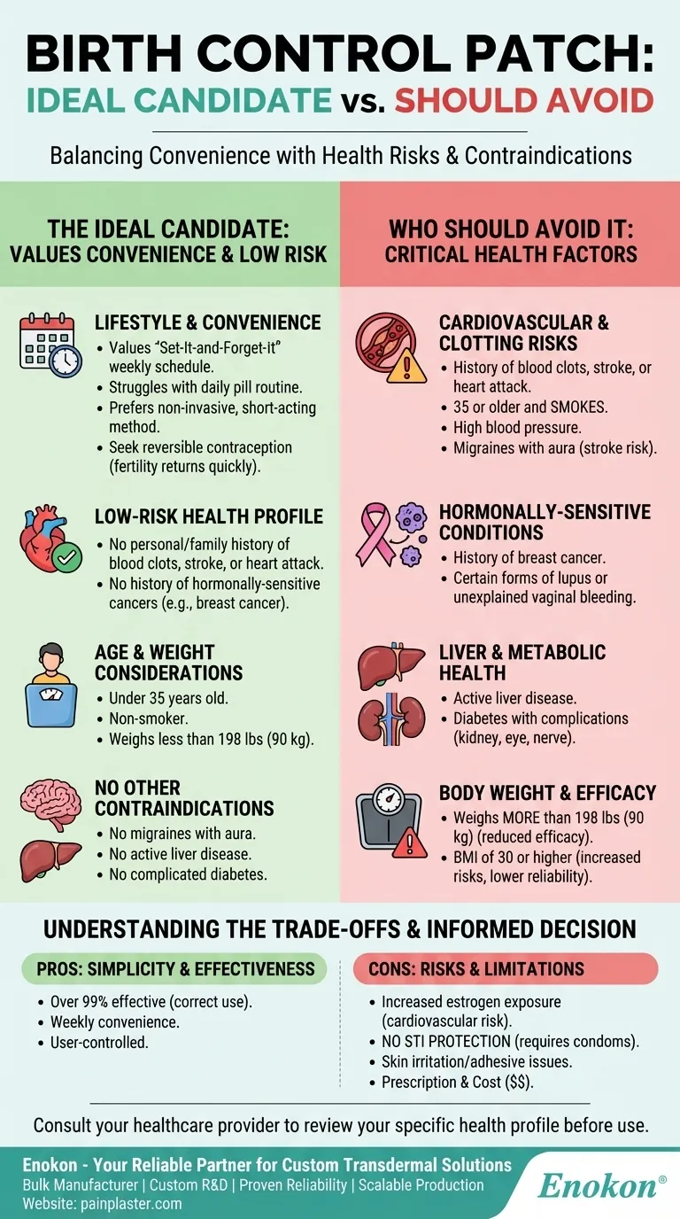 哪些人适合使用避孕贴，哪些人应该避免使用？主要考虑因素 图解指南