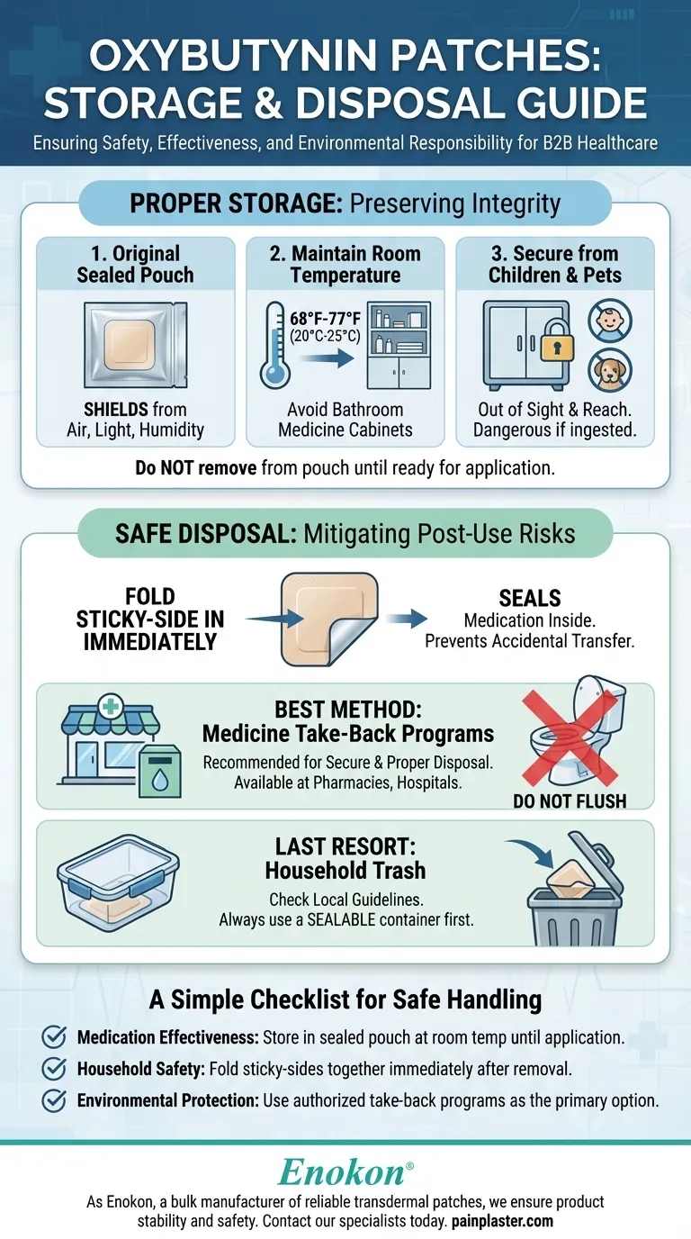 オキシブチニンパッチはどのように保管・廃棄すべきか？安全性と保管に関する重要なヒント ビジュアルガイド