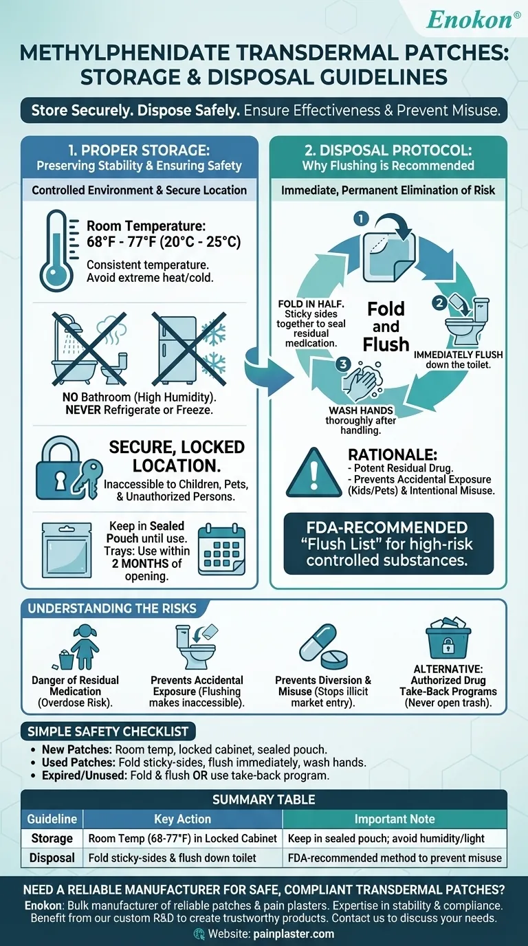 Каковы правила хранения и утилизации трансдермальных пластырей с метилфенидатом?Обеспечьте безопасное обращение и утилизацию Визуальное руководство
