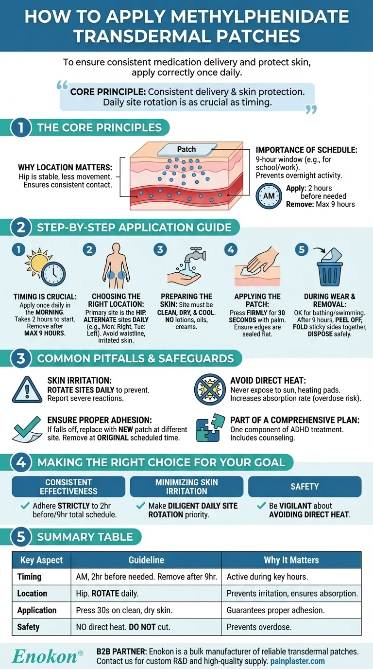 メチルフェニデート経皮吸収パッチはどのように貼付すべきか？最適な使用のためのステップバイステップガイド ビジュアルガイド