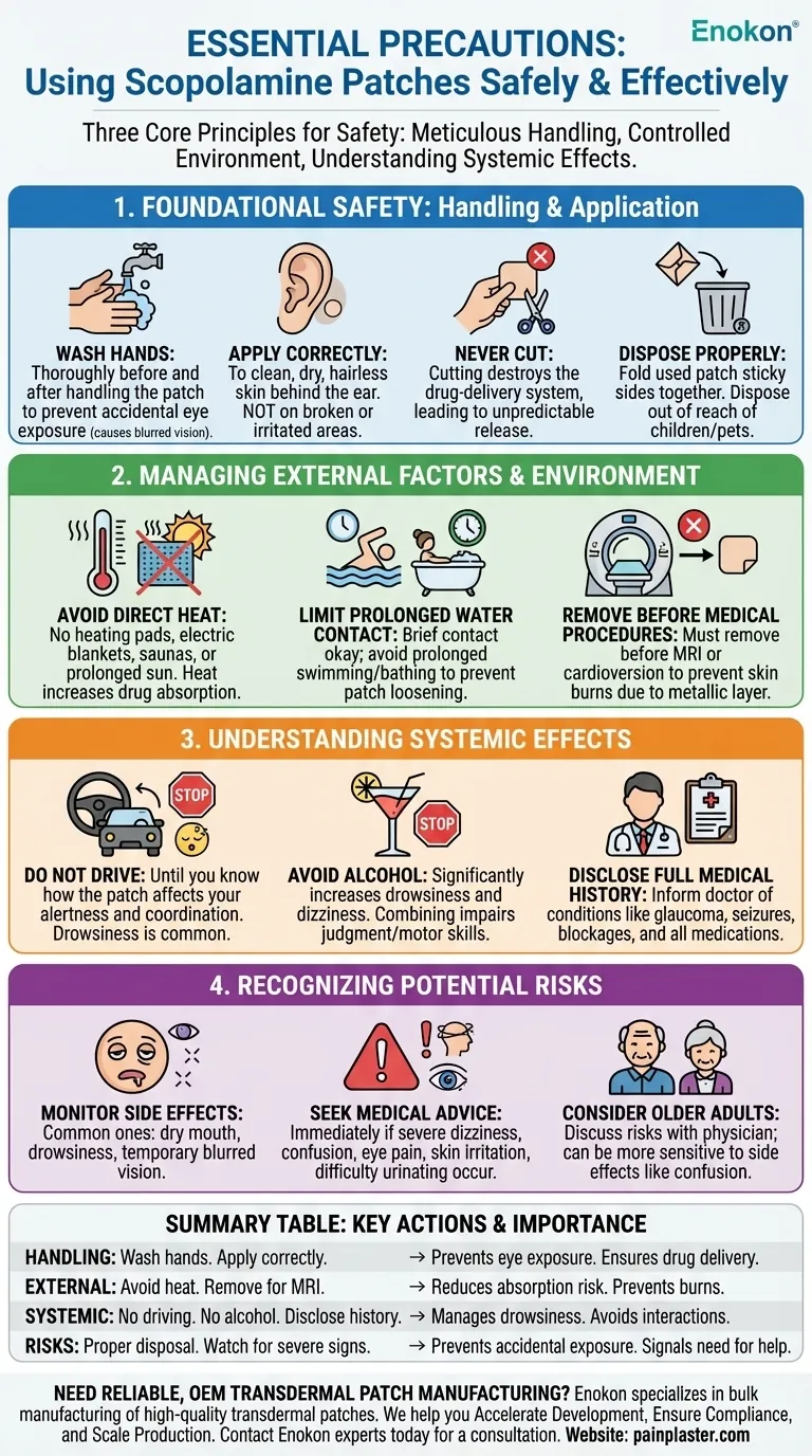 スコポラミンパッチ使用時の注意点とは？効果的な使用のための重要な安全上のヒント ビジュアルガイド