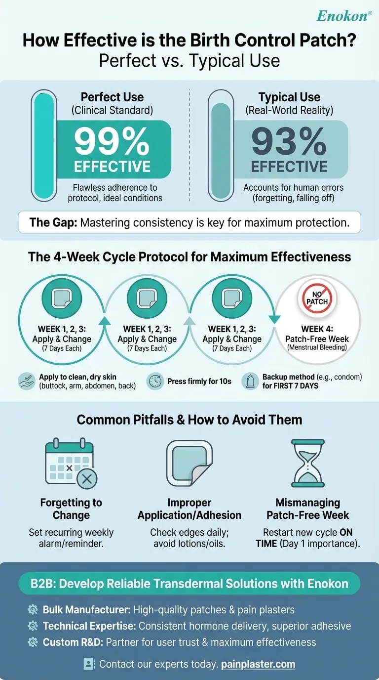 Qual a eficácia do adesivo contracetivo quando utilizado corretamente?Principais informações sobre a contraceção hormonal Guia Visual