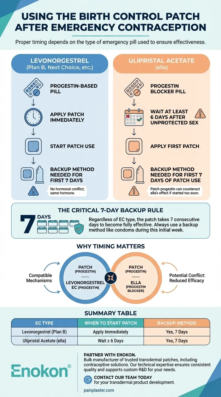 Como é que o adesivo contracetivo deve ser utilizado depois de tomar a contraceção de emergência?Momento e dicas Guia Visual