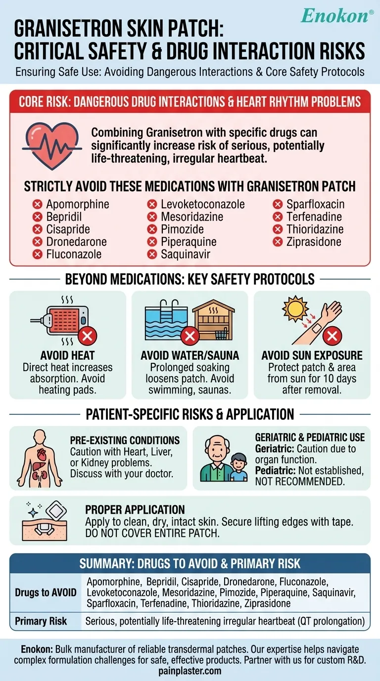 Que medicamentos não devem ser utilizados com o granisetron skin patch?Evitar interações perigosas Guia Visual