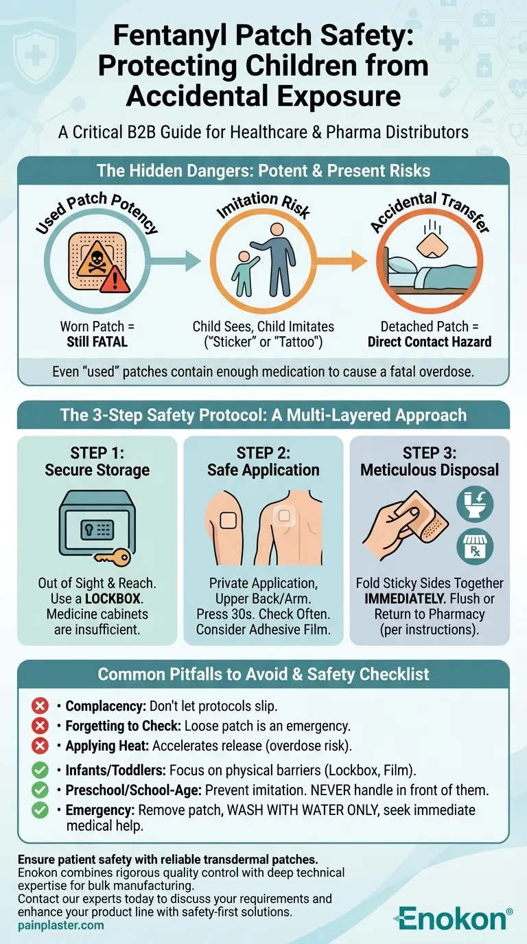 Какие меры предосторожности следует принимать при использовании фентанилового пластыря рядом с детьми?Основные советы по безопасности для воспитателей Визуальное руководство