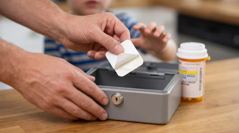 小児の周囲でフェンタニルパッチを使用する場合、どのような注意が必要か?介護者のための安全に関する重要なヒント