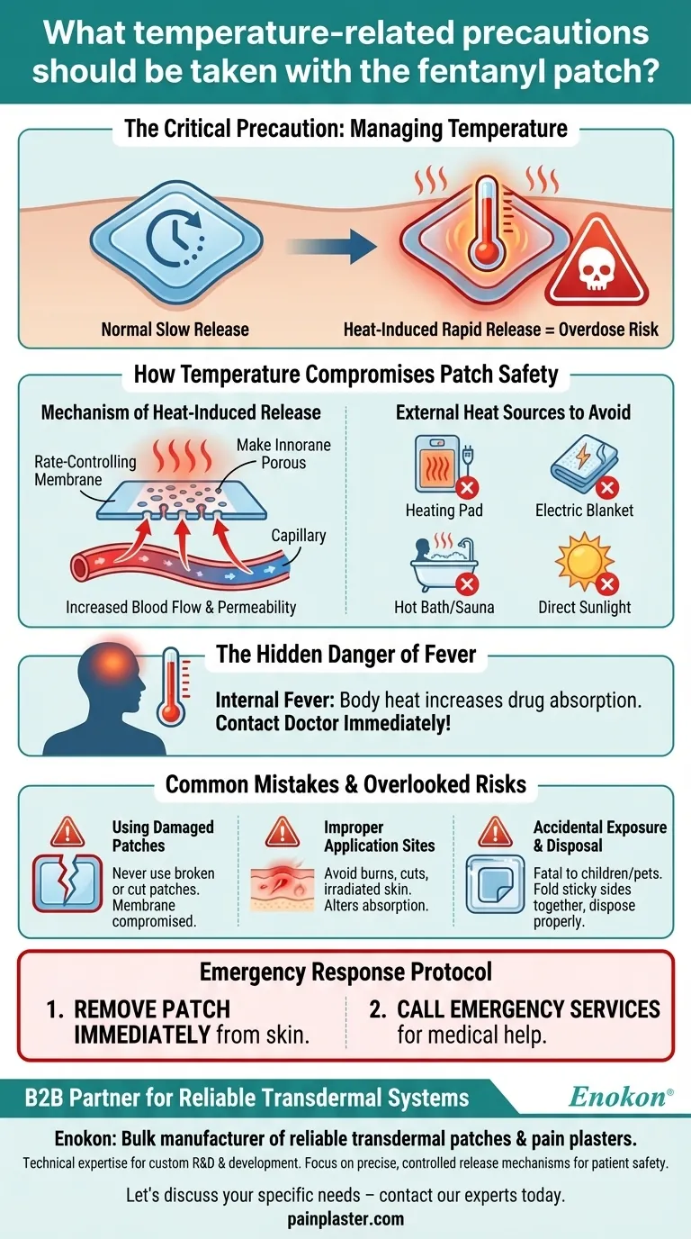 使用芬太尼贴片时应采取哪些与温度有关的预防措施？安全使用的基本安全提示 图解指南