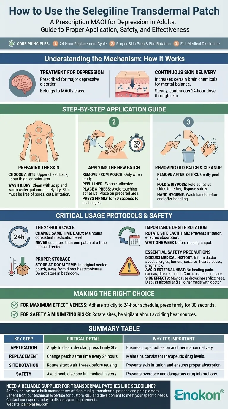 Как используется трансдермальный пластырь с селегилином?Руководство по безопасному и эффективному применению Визуальное руководство