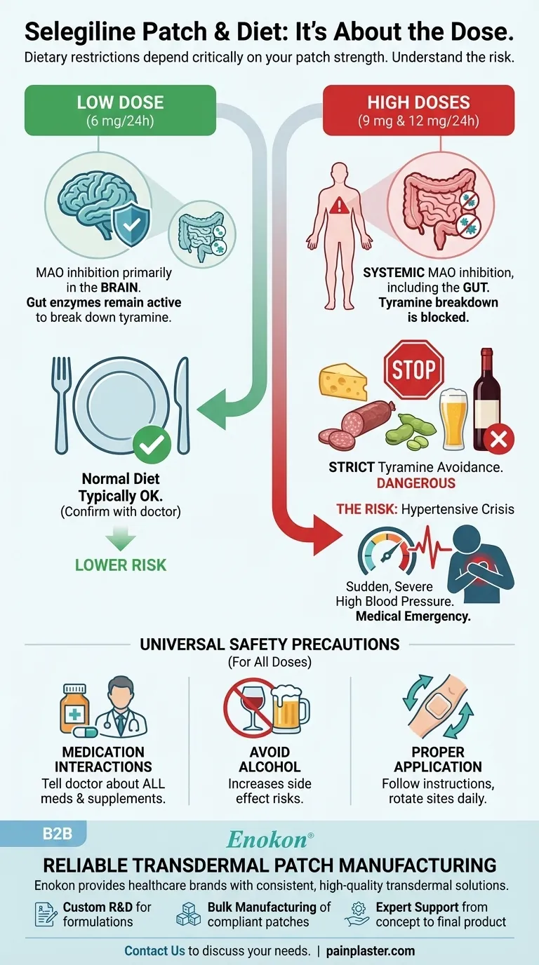 セレギリン経皮吸収型パッチを使用する際に食事制限はありますか？安全使用のための主なガイドライン ビジュアルガイド