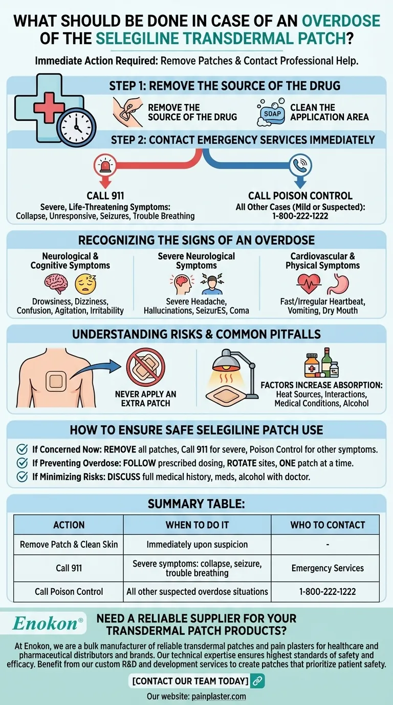 ¿Qué debe hacerse en caso de sobredosis del parche transdérmico de selegilina?Medidas inmediatas y prevención Guía Visual