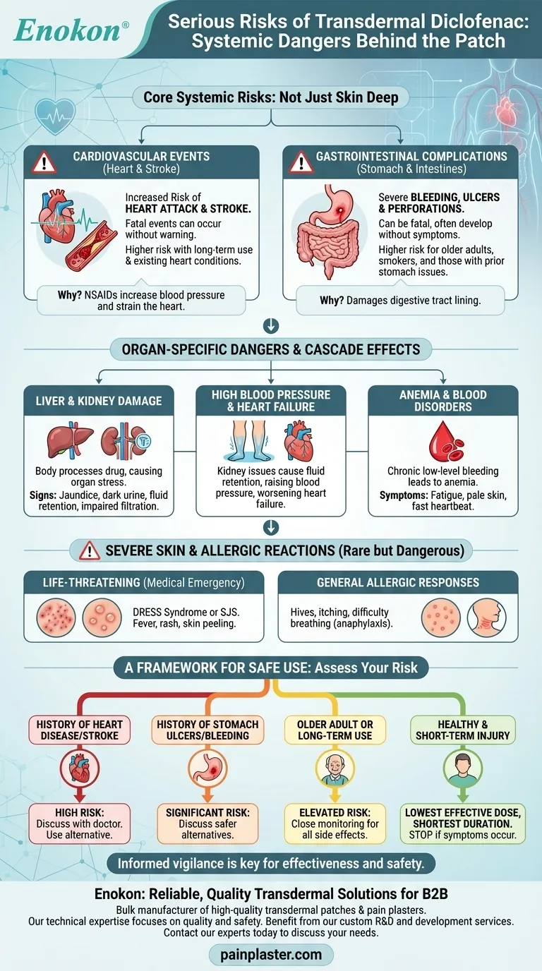 Quais são os riscos graves associados à utilização de diclofenac transdérmico?Principais perigos explicados Guia Visual