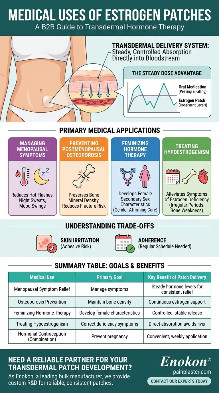 What are some medical uses of estrogen patches? A Guide to Transdermal Hormone Therapy Visual Guide