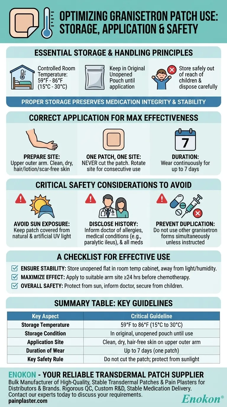 Como devem ser armazenados os pensos de granisetrona?Diretrizes essenciais para uma utilização segura e eficaz Guia Visual